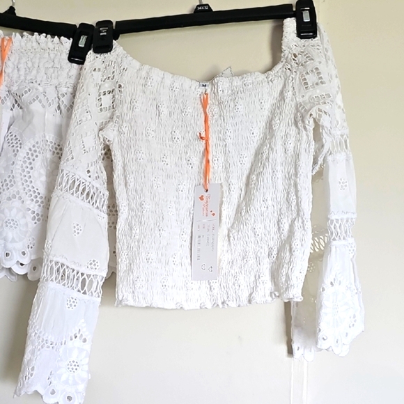 Positano Temptations White Lace Off-Shoulder Top - Picture 1 of 4